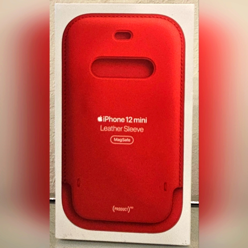 APPLE RED™ iPhone 12 mini Leather Sleeve with MagSafe